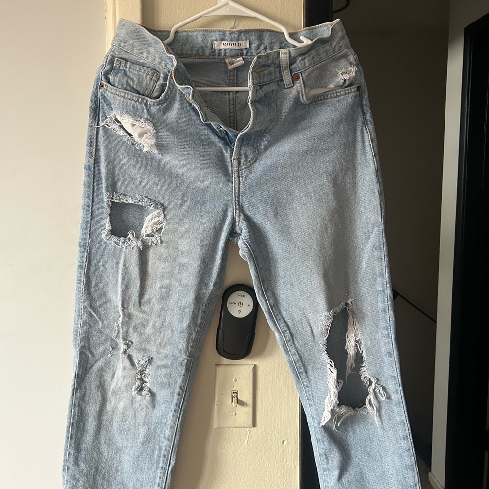 Distressed Light Blue Jeans